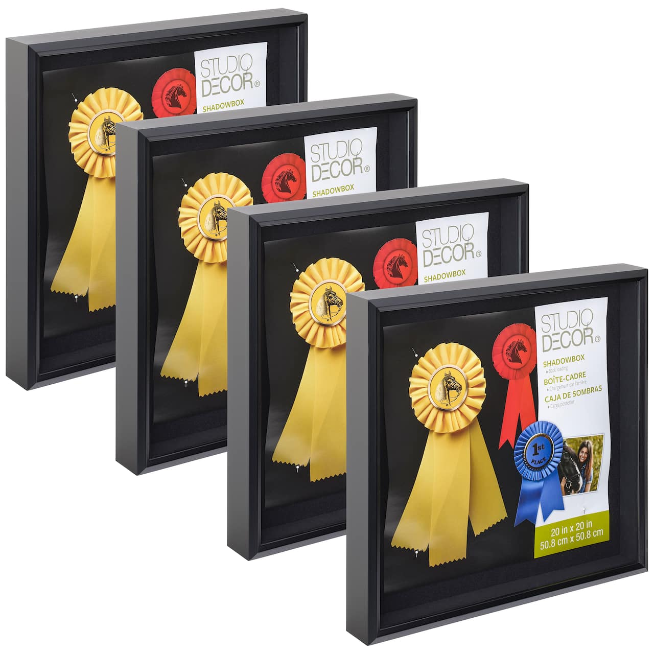 4 Pack: Black 20&#x22; x 20&#x22; Shadow Box by Studio D&#xE9;cor&#xAE;